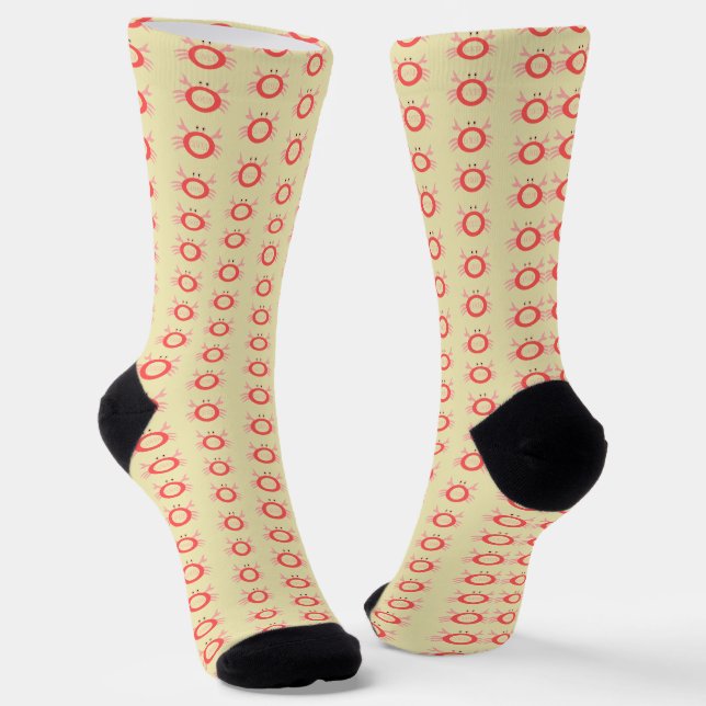 Chaussette Panneau cancéreux Crabe à motifs (Angulaire)
