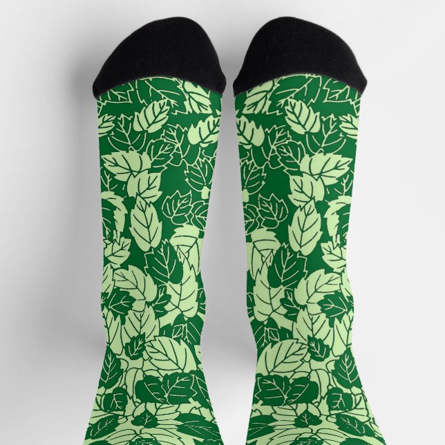 Chaussette Papier japonais, émeraude et vert citron (Haut)