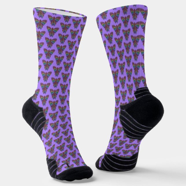 Chaussette Papillon Arc-en-ciel (bleu clair) - Chaussettes de (Angulaire)