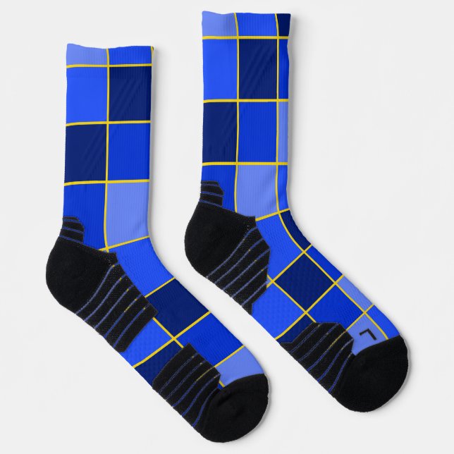 Chaussette Papillon bleu Karner Chèques surdimensionnés Bleu  (Droite)