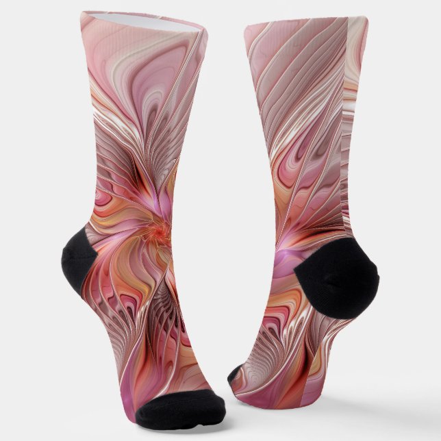 Chaussette Papillon coloré abstrait Art Fantastique Fractal (Angulaire)