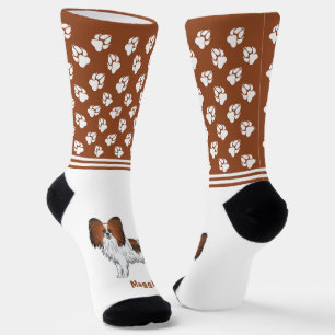 Chaussette Papillon de dessin animé couleur sable rouge avec