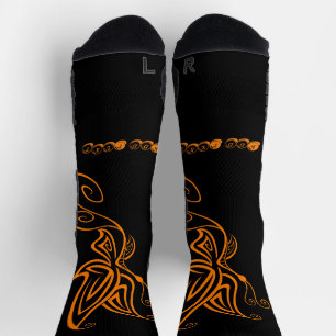 Chaussette Papillon Orange Imprimé Ajouter Texte Hommes Femme