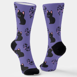 Chaussette Papillons d'observation des chats noirs