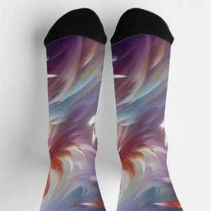 Chaussette Papillons stylisés et fleurs