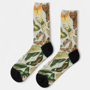 Chaussette Papillons Vintages papillons d'antiquités Art