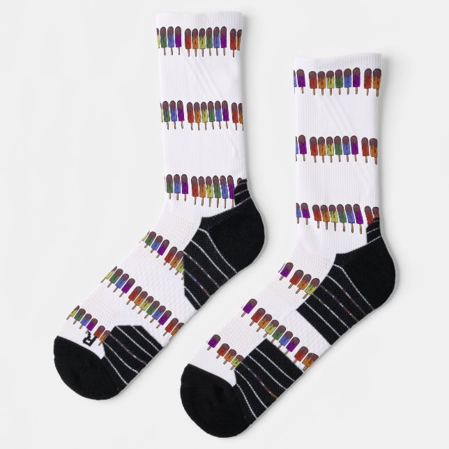 Chaussette Parade de sucettes glacées arc-en-ciel (Gauche)