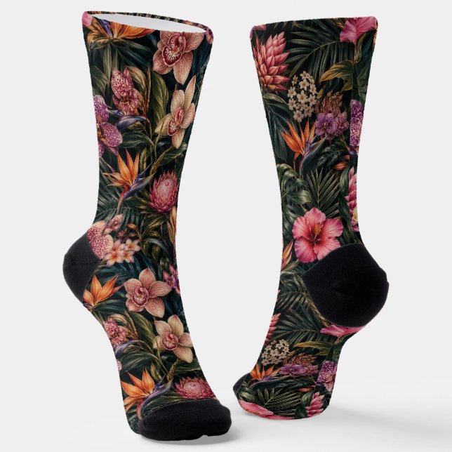 Chaussette Paradis floral exotique de luxe riche (Angulaire)