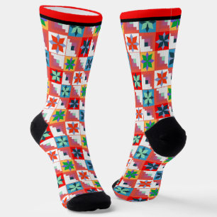 Chaussette Parchemin multicolore motif géométrique