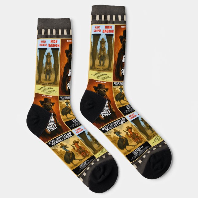 Chaussette Parodie d'affiche de film western (Droite)