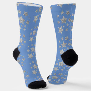 Chaussette Parties scintillant argent scintille Étoiles bleu