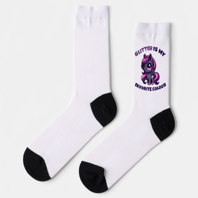 Chaussette Parties scintillant est ma couleur préférée mignon (Gauche)