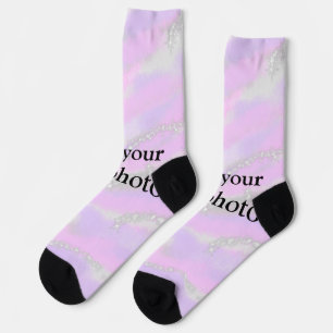 Chaussette Parties scintillant pastel simple coloré ajouter v