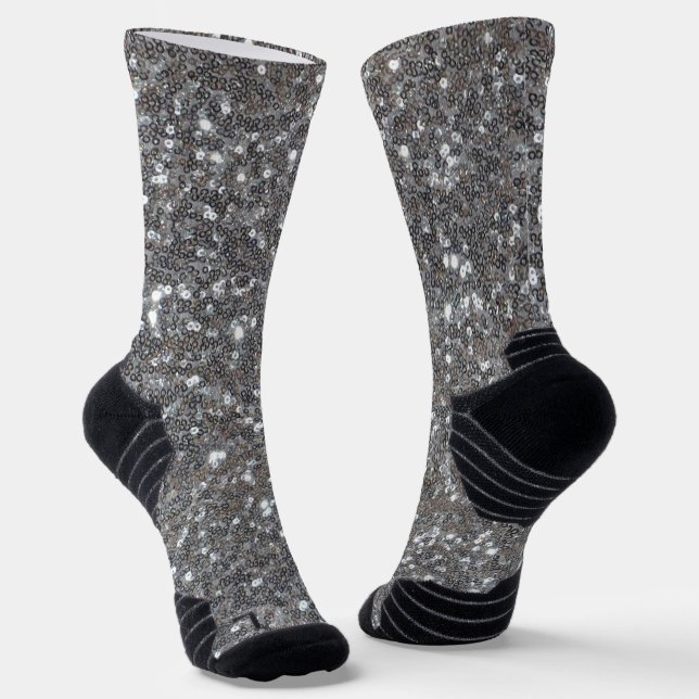 Chaussette Parties scintillant Silver Sparkle Faux (Angulaire)