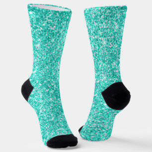 Chaussette Parties scintillant Turquoise Sparkly de luxe