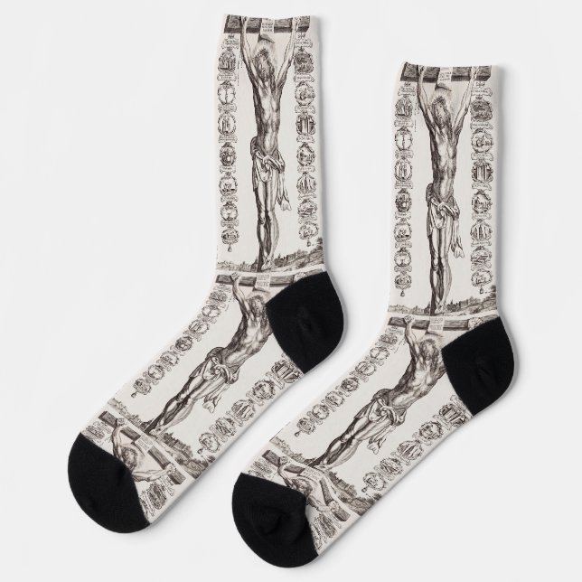 Chaussette Passion de Jésus crucifixion du Christ (Gauche)