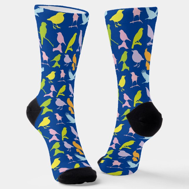 Chaussette Pastel Coloured Variété d'oiseaux Motif (Angulaire)