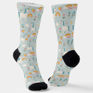 Chaussette Pastel mignon Rainbow Unicorn Motif