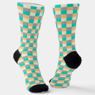 Chaussette Pastel sauvage avec du sarcelle en blocs de couleu