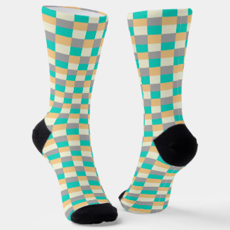 Chaussette Pastel sauvage avec du sarcelle en blocs de couleu