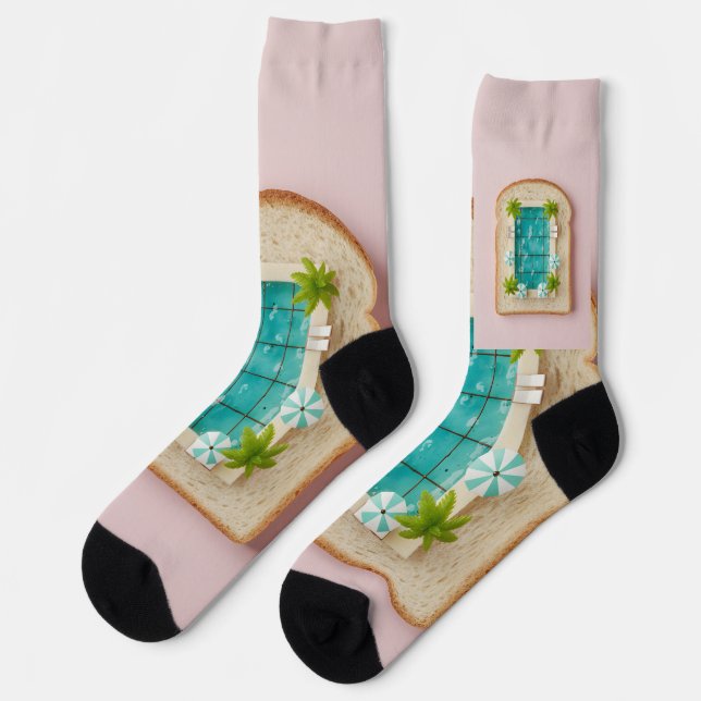Chaussette Pastel Vaporwave Pool Toast (Gauche)