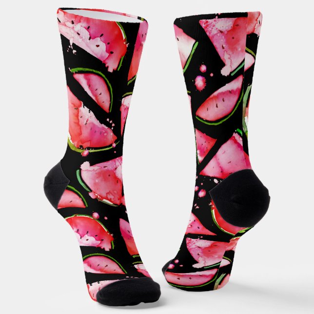 Chaussette Pastèque à l'aquarelle 2 (Angulaire)