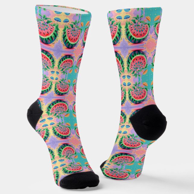 Chaussette pastèque colorée (Angulaire)