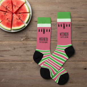 Chaussette Pastèque Rose Est Mon Animal Spirituel Chaussettes