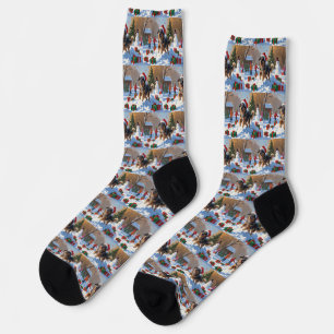 Chaussette Pasteur anatolien Noël Festif Neige