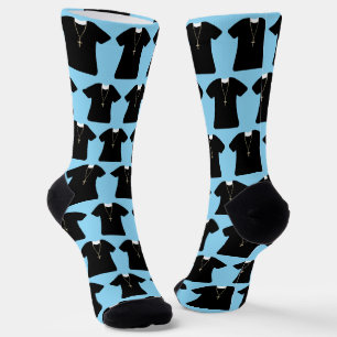 Chaussette Pasteur, prêtre, Vicaire et Clergé Bleu Motif