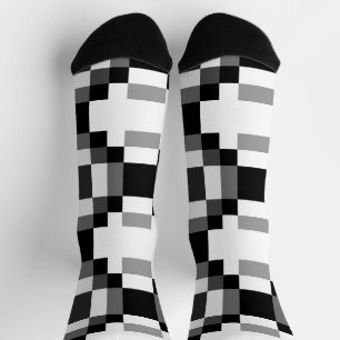 Chaussette Patchwork gris noir et blanc