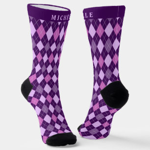 Chaussette Patte de Jacquard rose foncé violet clair personna