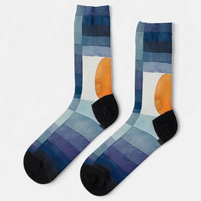Chaussette Paul Klee Messager de l'automne Bleu Moderne Abstr (Gauche)