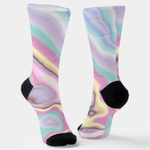 Chaussette Paysage de rêve en marbre arc-en-ciel pastel