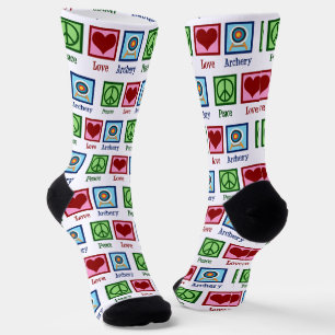 Chaussette Peace Love Archery Noël mignon