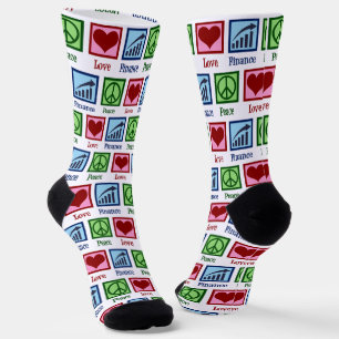 Chaussette Peace Love Finance Christmas Conseiller financier