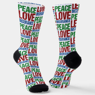 Chaussette Peace Love Insurance Funny Christmas