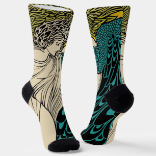 Chaussette Peacock Fine Art Bird Nouveau