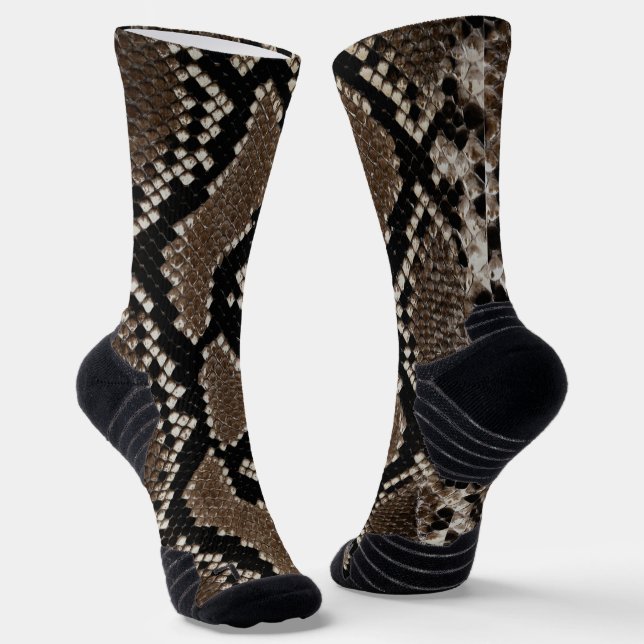 Chaussette Peau de serpent de Python Réticulé Faux (Angulaire)