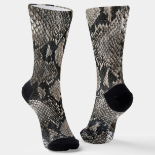 Chaussette Peau de serpent Python - Mode élégante grise riche