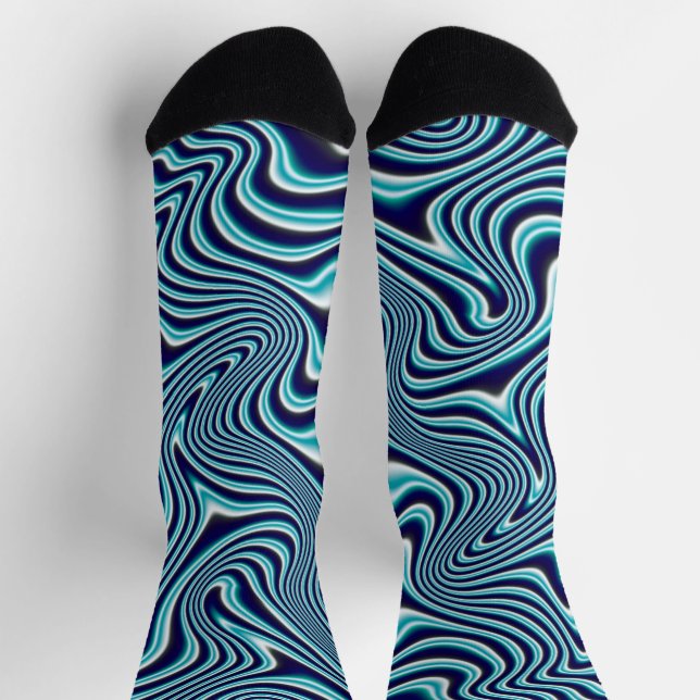 Chaussette Peinture à marbrage fluides bleu (Haut)