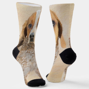 Chaussette Peinture américaine anglaise sur pilon - Chien Art
