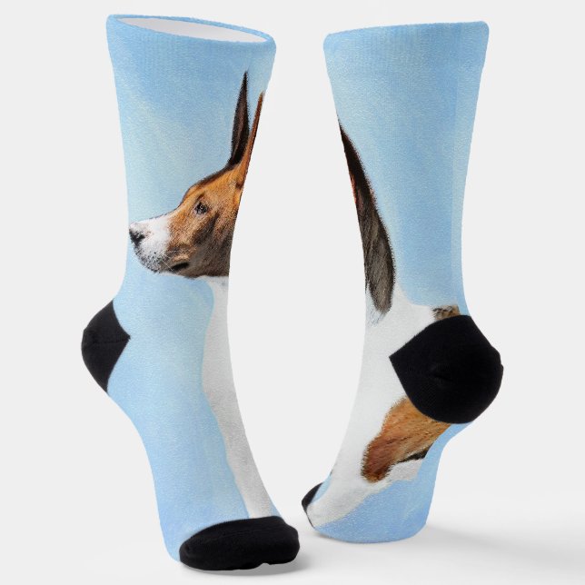 Chaussette Peinture Basenji - Belle Art Original (Angulaire)