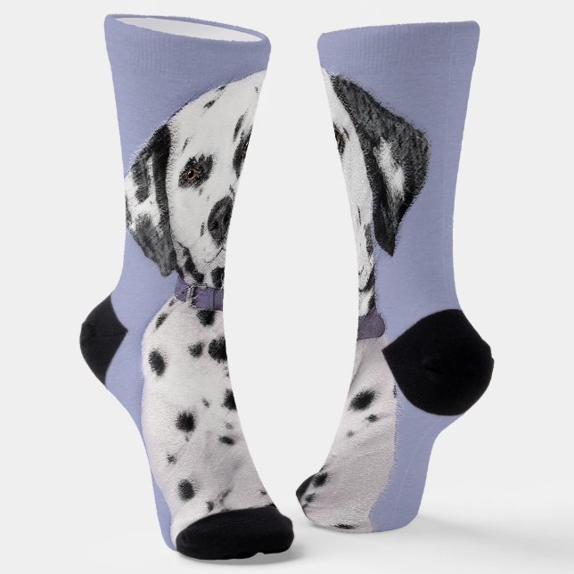 Chaussette Peinture Dalmatien - Jolie œuvre d'art originale d (Angulaire)