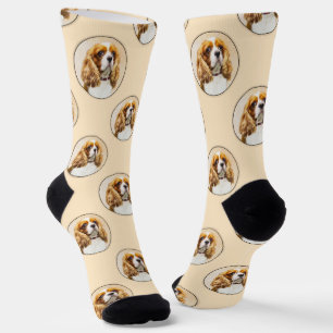 Chaussette Peinture d'art de chien de Cavalier King Charles S