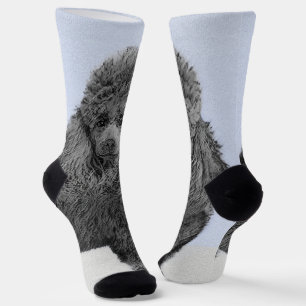 Chaussette Peinture de caniche Miniature Jouet noir Art origi