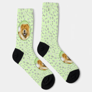 Chaussette Peinture de Chow Chow - Art original de chien mign