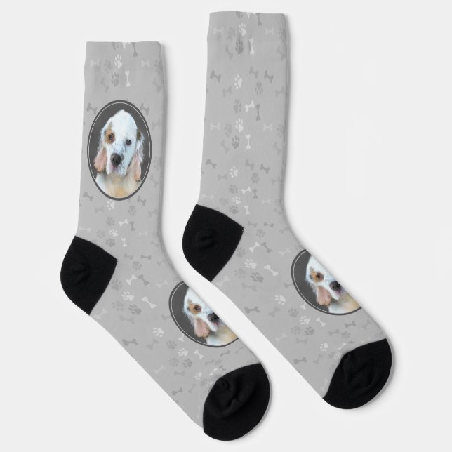Chaussette Peinture de Clumber Spaniel - Art original de chie (Droite)