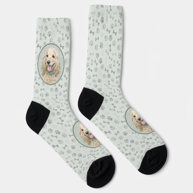 Chaussette Peinture de Cocker Spaniel Buff - Art de chien ori (Droite)