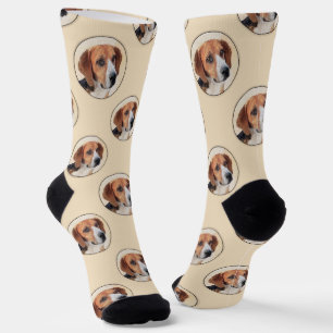 Chaussette Peinture de Harrier Tri-Couleur Mignon Art Origina